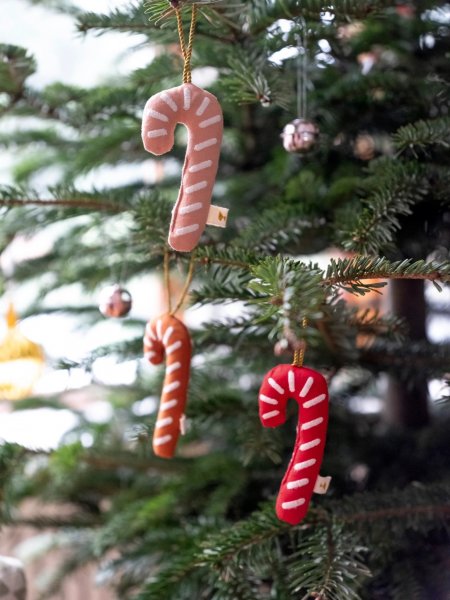 Fabelab Weihnachtsanhänger Baumschmuck Zuckerstangen Set